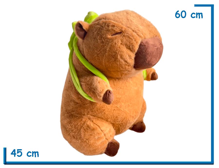 PELUCHE CAPIBARA CON MOCHILA TORTUGA 60CM