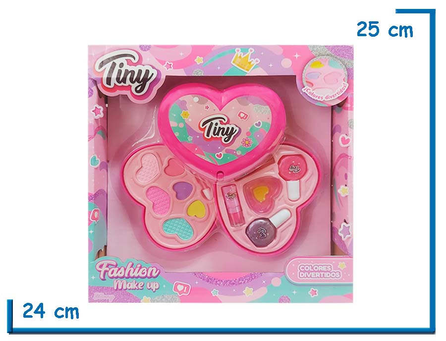 TINY SET DE MAQUILLAJE 2 PISOS CORAZON EN CAJA