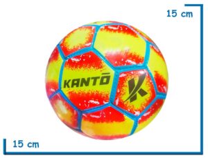 PELOTA DE CUERO Nø2 KANTO AMARILLA ROJA Y CELESTE