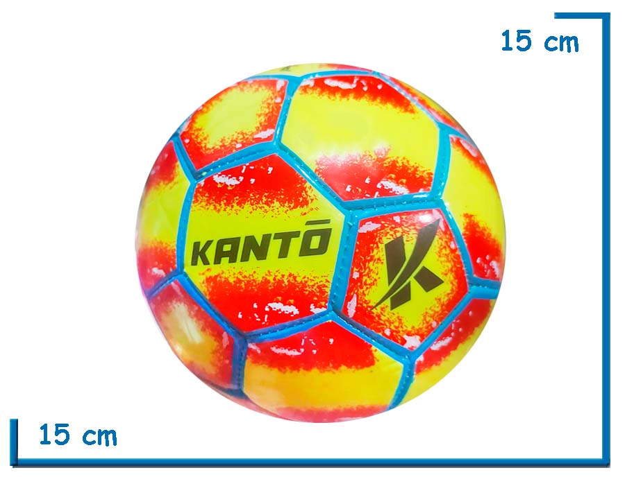 PELOTA DE CUERO Nø2 KANTO AMARILLA ROJA Y CELESTE