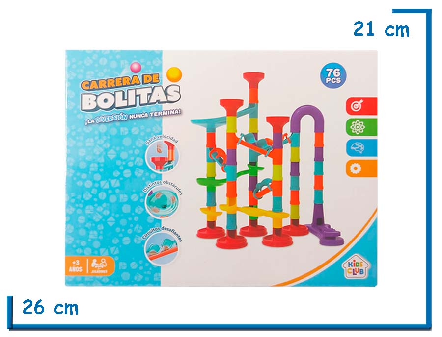 KIDS CLUB CARRERA DE BOLITAS 76 PZS