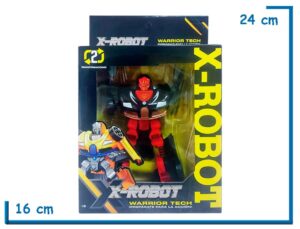 X-ROBOT WARRIOR BOT ROJO Y NEGRO TRANSFORMABLE