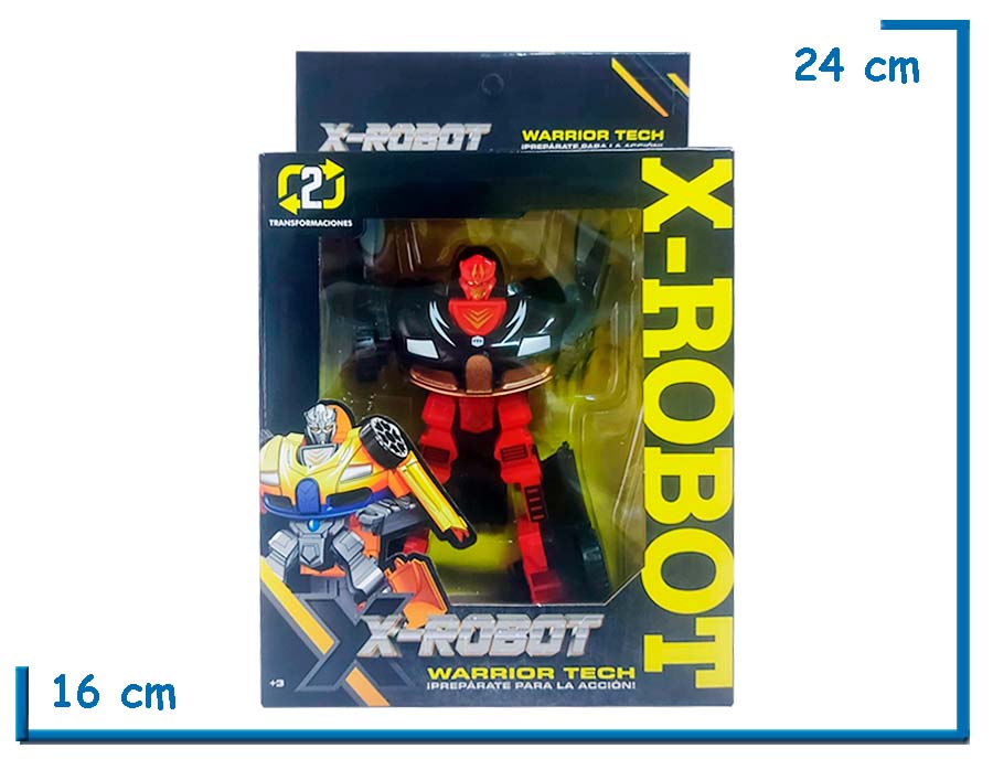X-ROBOT WARRIOR BOT ROJO Y NEGRO TRANSFORMABLE