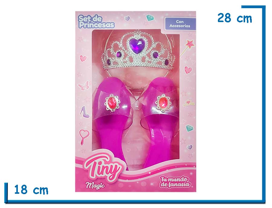 TINY MAGIC SET DE PRINCESAS VIOLETA ZAPATOS Y CORONA