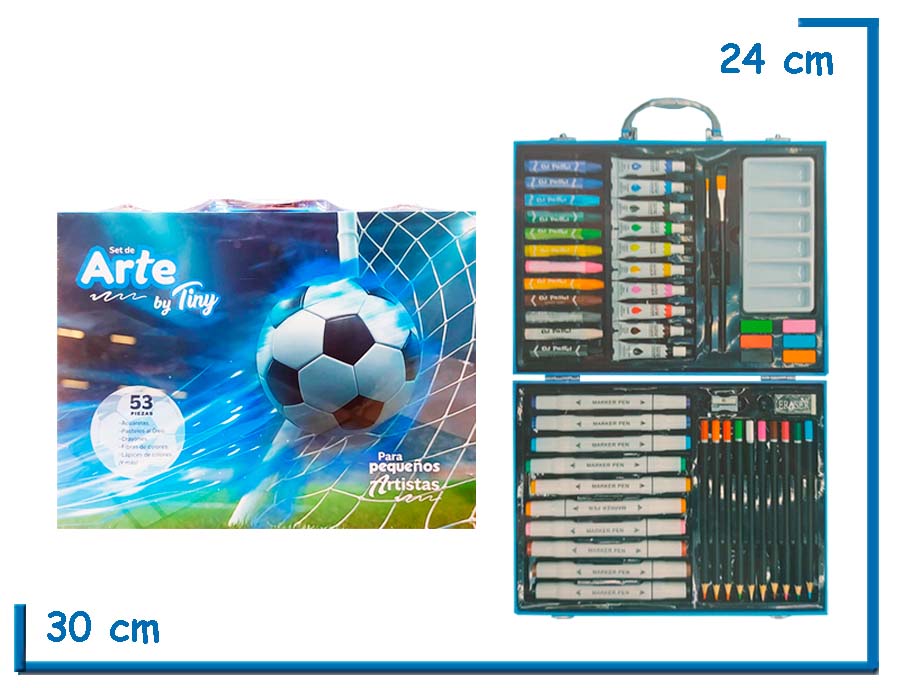 TINY SET DE ARTE PELOTA MALETIN 53PZS