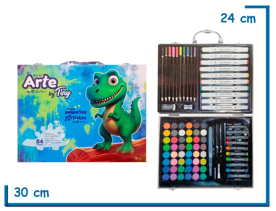 TINY SET DE ARTE DINOS MALETIN 84PZS