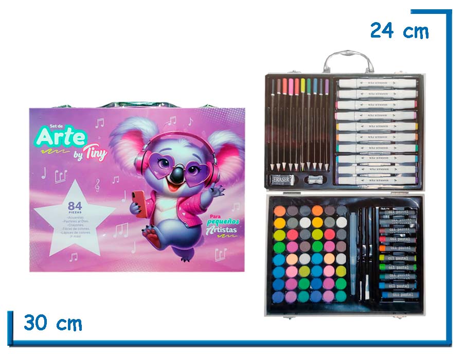 TINY SET DE ARTE KOALA MALETIN 84PZS