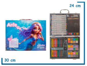 TINY SET DE ARTE SIRENA MALETIN 64PZS
