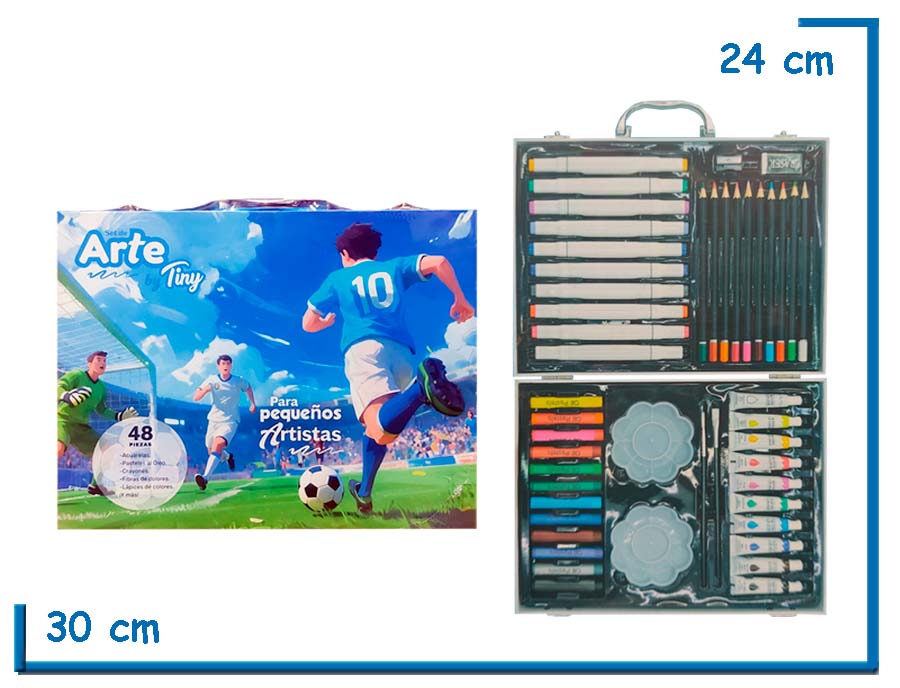 TINY SET DE ARTE FUTBOL MALETIN 48PZS