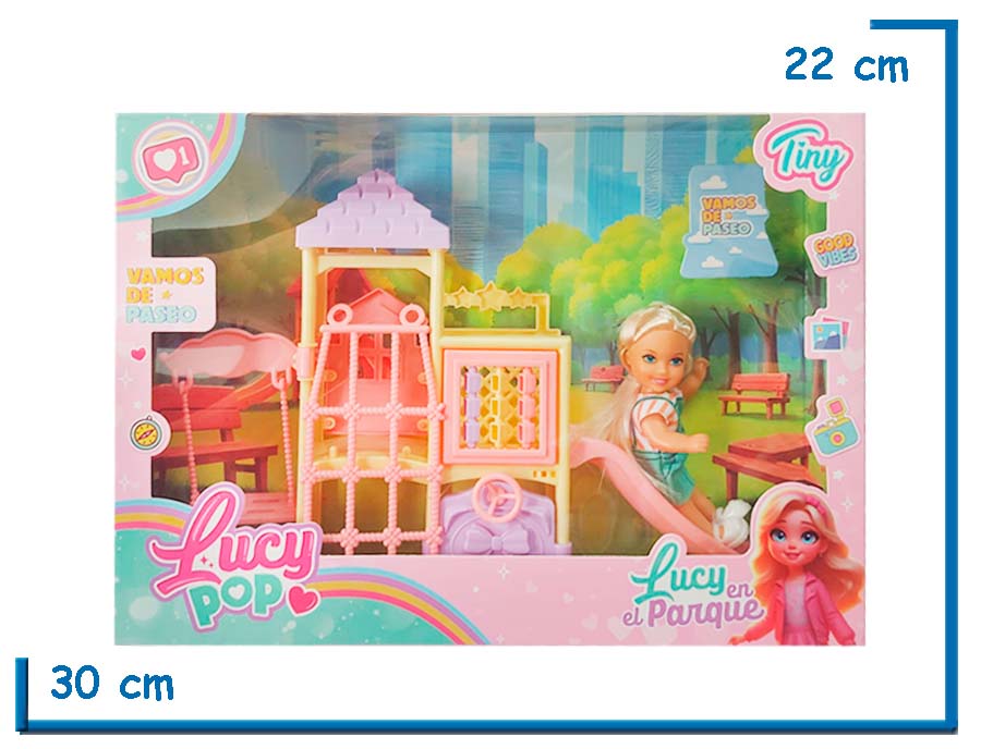 TINY LUCY POP LUCY EN EL PARQUE MUÑECA REMERA RAYADA
