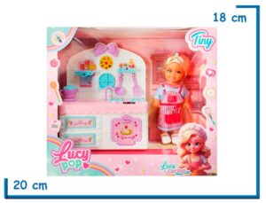 TINY LUCY POP LUCY COCINA MUÑECA CON COCINA BLANCA