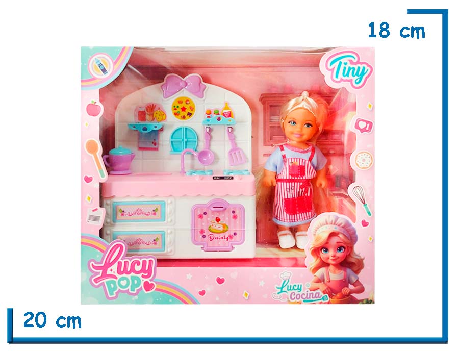 TINY LUCY POP LUCY COCINA MUÑECA CON COCINA BLANCA