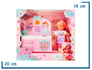 TINY LUCY POP LUCY COCINA MUÑECA CON COCINA ROSA