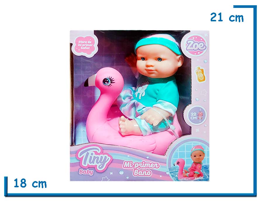 TINY BABY BEBE ROPA TURQUESA SALVAVIDAS ANIMALITO 22CM