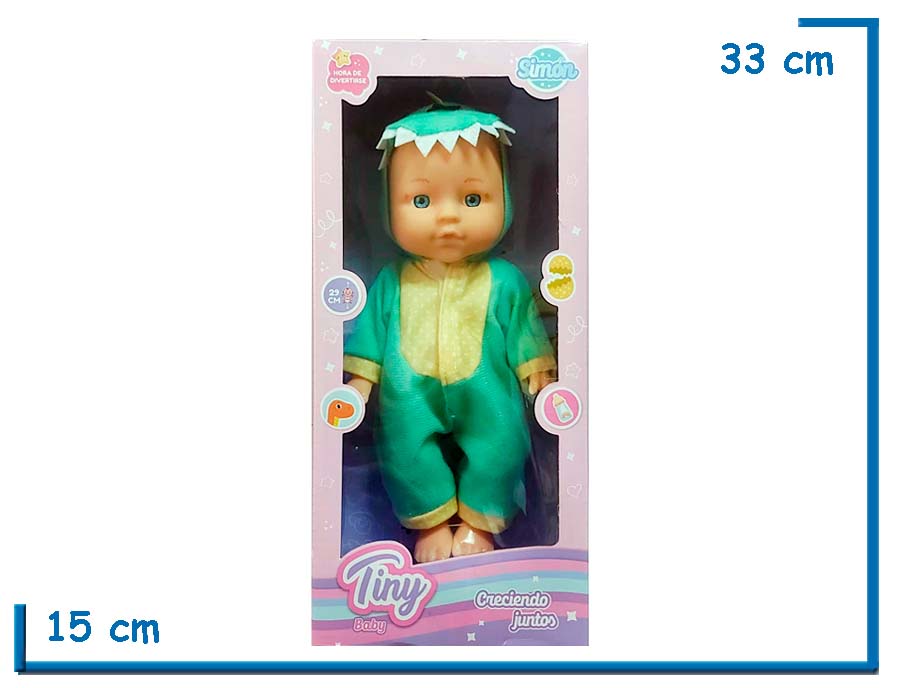 TINY BABY SIMON BEBE DISFRAZ COCODRILO VERDE 29CM