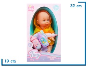 TINY BABY TOM BEBE BATA AMARILLA CON BAÑERA Y ACCESORIOS 31CM