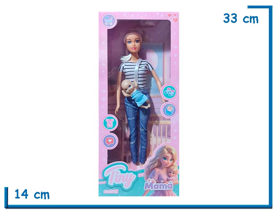 TINY FANTASY MAMA REMERA RAYADA CON BEBE