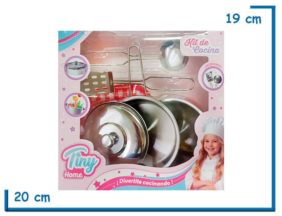 TINY HOME KIT DE COCINA CHICO DE ACERO 6 PZS