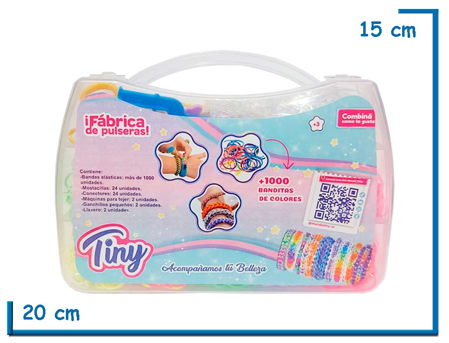 TINY FABRICA DE PULSERAS CON BANDITAS DE COLORES MALETIN