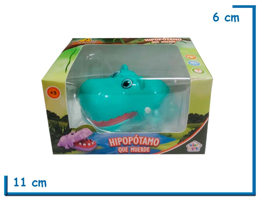 KIDS CLUB HIPOPOTAMO QUE MUERDE CHICO TURQUESA EN CAJA