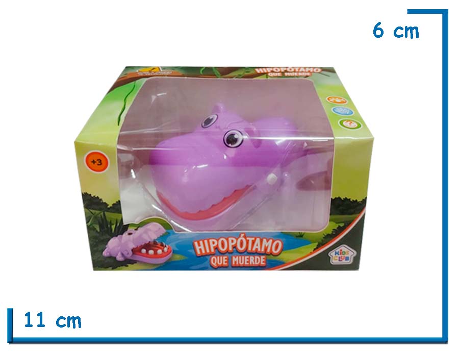 KIDS CLUB HIPOPOTAMO QUE MUERDE CHICO VIOLETA EN CAJA