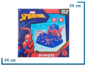 SPIDER-MAN BINGO BOLILLERO AZUL 90 NUMEROS 48 TARJETAS