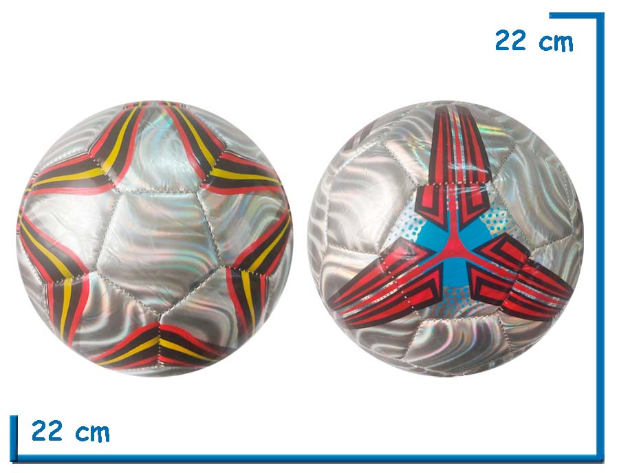 PELOTA DE CUERO Nº5 PLATEADA TORNASOLADA 2 MODELOS SURTIDA