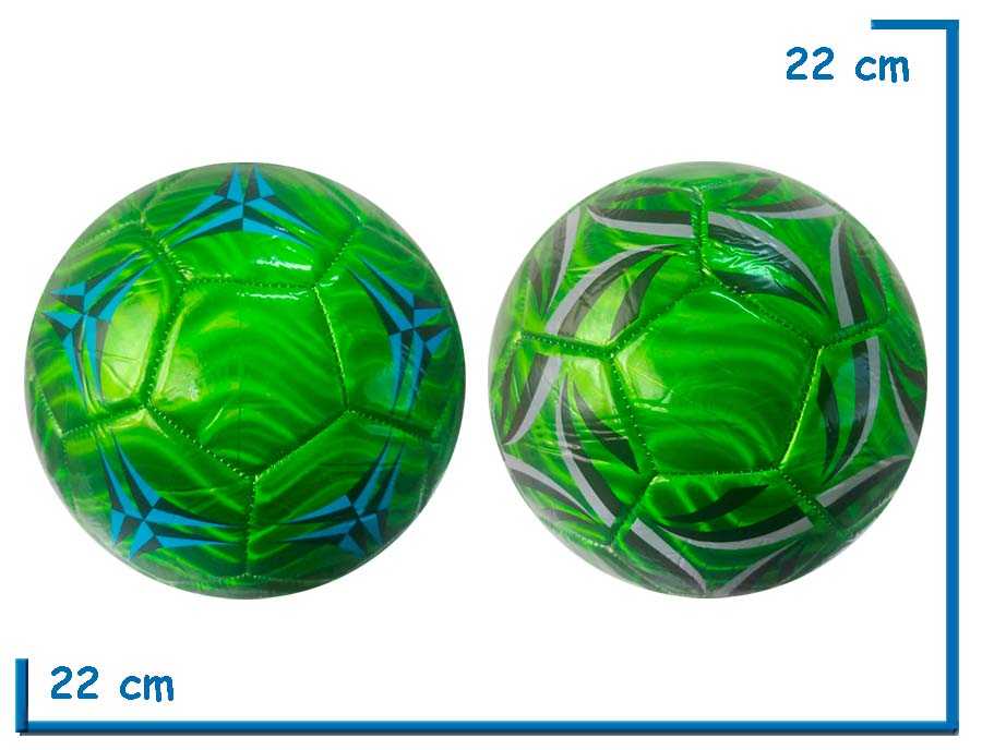 PELOTA DE CUERO Nº5 VERDE TORNASOLADA 2 MODELOS SURTIDA