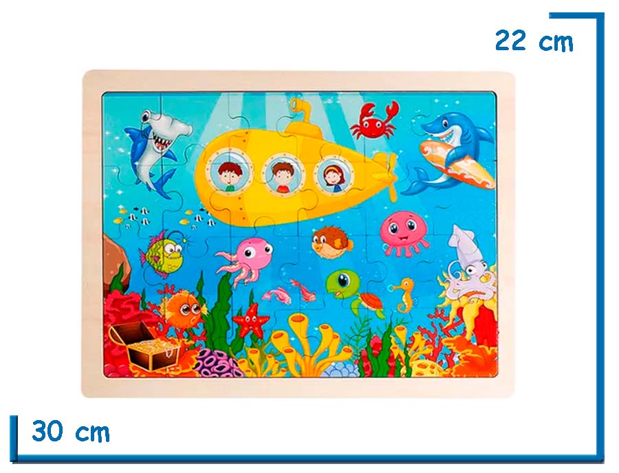 PUZZLE DE MADERA SUBMARINO 24PZS