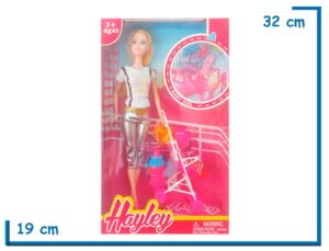 HAYLEY BABY GIRL MUÑECA PANTALONES PLATEADOS CON ACCESORIOS