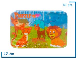 PUZZLE ANIMALES SALVAJES LEON EN LATA 15PZS