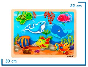 KABI SUPER JIGSAW PUZZLE ENCASTRE DE MADERA FONDO DEL MAR
