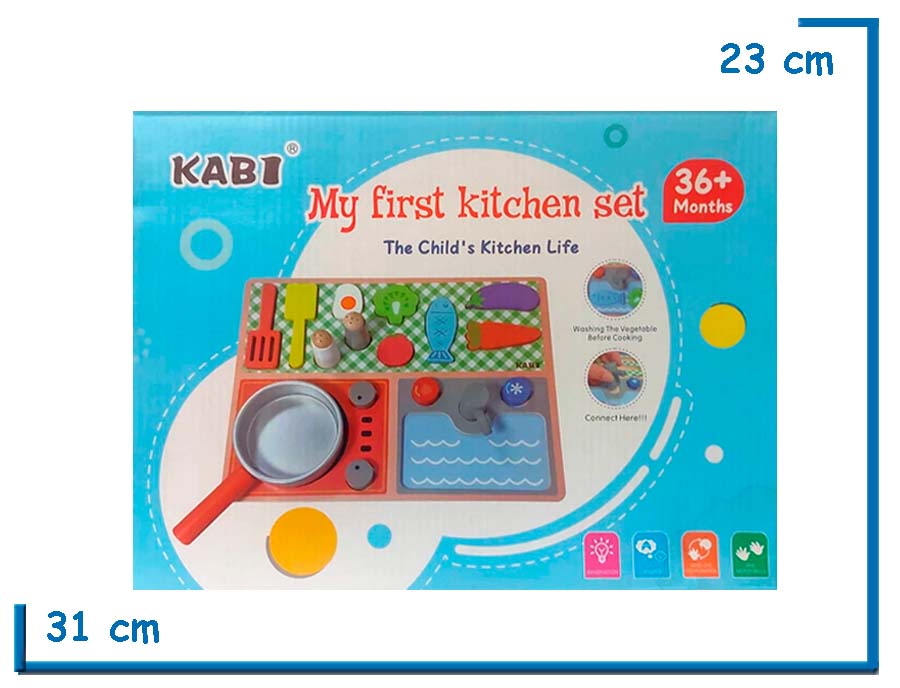 KABI MY FIRST KITCHEN SET ENCASTRE COCINA DE MADERA