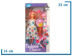 FASHION CHOICE MUÑECA VESTIDO BLANCO CON ACCESORIOS