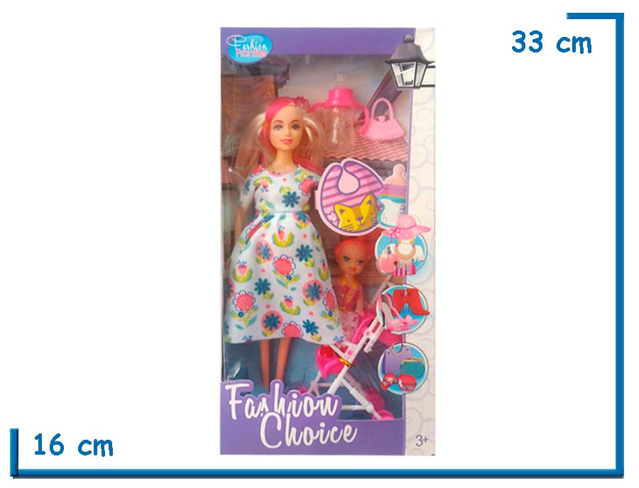 FASHION CHOICE MUÑECA VESTIDO BLANCO CON ACCESORIOS