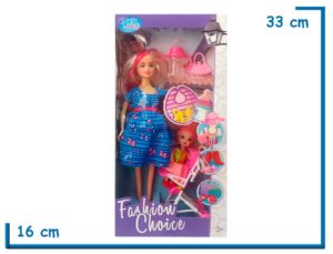 FASHION CHOICE MUÑECA VESTIDO CELESTE CON ACCESORIOS