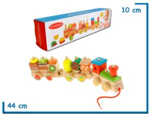 VIVI WOOD TOY WOODEN BLOCK TRAIN 30PZS