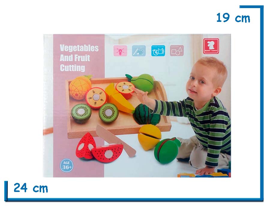 BABBI RABBIT VEGETABLES AND FRUIT CUTTIN DE MADERA CON ABROJO