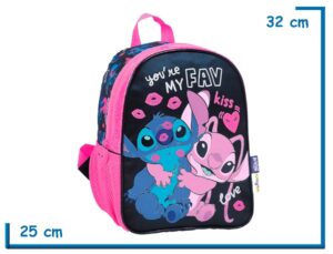 MOCHILA ESPALDA 12'' STITCH NEGRA YOU RE MY FAV