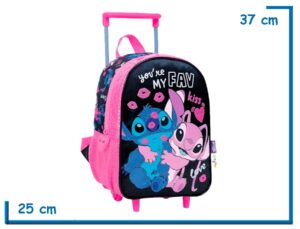 MOCHILA CARRO 12'' STITCH NEGRA YOU RE MY FAV