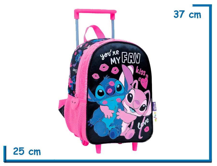MOCHILA CARRO 12” STITCH NEGRA YOU RE MY FAV