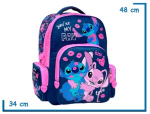MOCHILA ESPALDA 18'' STITCH AZUL YOU RE MY FAV