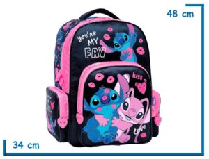 MOCHILA ESPALDA 18'' STITCH NEGRA YOU RE MY FAV