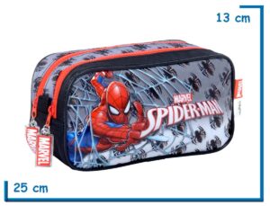 PORTALAPIZ DOBLE SPIDER-MAN GRIS ARAÑAS