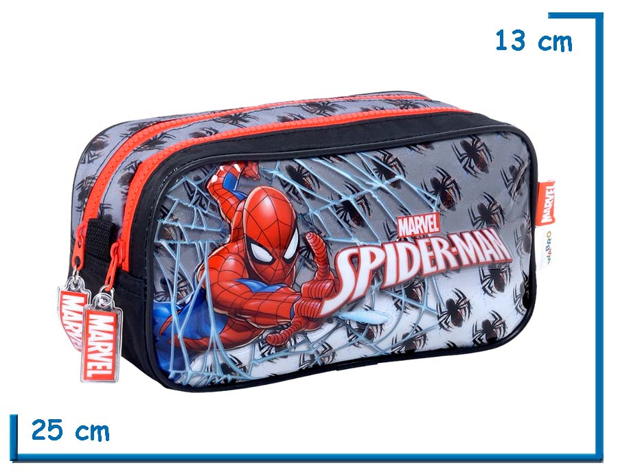 PORTALAPIZ DOBLE SPIDER-MAN GRIS ARAÑAS