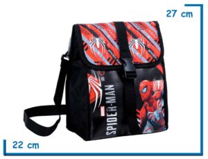 LUNCHERA CON SOLAPA SPIDER-MAN NEGRA ADVANCED SUIT