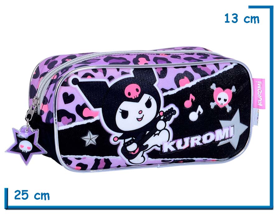PORTALAPIZ SIMPLE KUROMI NEGRO ROCK ANIMAL PRINT