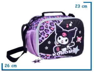 LUNCHERA KUROMI NEGRA ROCK ANIMAL PRINT