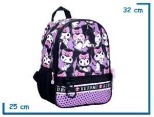 MOCHILA ESPALDA 12'' KUROMI VIOLETA MUCHAS KUROMIS