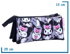 PORTALAPIZ TRIANGULAR SIMPLE KUROMI GRIS MUCHAS KUROMIS